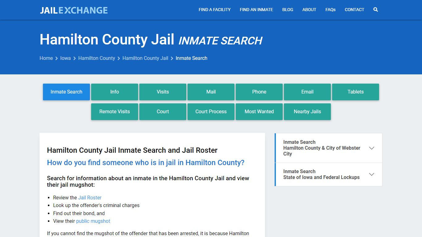 Hamilton County Jail Inmate Search - Jail Exchange